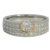 18k Gold/Plat 0.78 ct Natural Diamond Ring