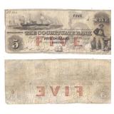 1853 $5 Cochituate Bank Boston,  MA Note