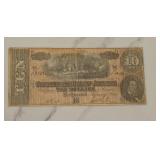 1864 $10 Confederate States of America Note