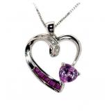Elegant Pink Sapphire & Diamond Pendant