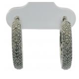 Stunning 1/2 ct 20mm Natural Diamond Earrings