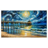 Moonlit Pier Limited Edition by Studio Van Gogh