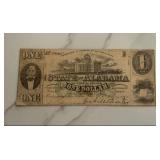 1863 $1 State of Alabama Treasury Note
