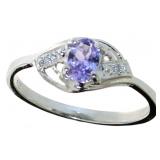 Natural Tanzanite & Diamond Ring