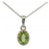 Oval 2.00 ct Genuine Green Peridot Necklace
