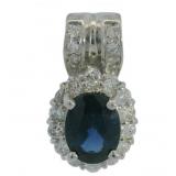 Platinum 1.18ct Natural Sapphire & Diamond Pendant