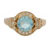 Round 1.25 ct Aquamarine & Diamond Ring