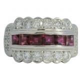 Platinum 2.30 ct Natural Ruby & VS Diamond Ring