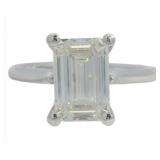 14kt Gold 2.92 ct Emerald Cut VS Lab Diamond Ring