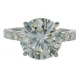 14kt Gold 4.36 ct Round Lab Diamond Ring