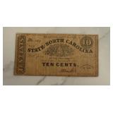 1863 10 Cent State of North Carolina Treasury Note