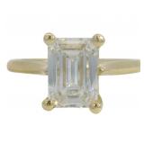 14kt Gold 2.65 ct Emerald Cut VS Lab Diamond Ring