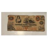 $5 Central Bank of Virginia Note