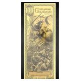 $100 -1/10 oz Gold Gold Back Oklahoma Alt Currency