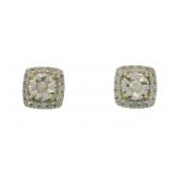 10kt Gold Cushion Cut 1/3 ct Diamond Earrings