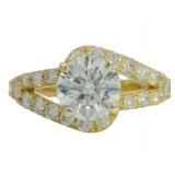 14kt Gold 2.66 ct Round VS Lab Diamond Ring