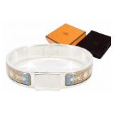 HERMES Silver Star Bangle Bracelet
