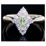 Platinum Natural Fancy Marquise Diamond Ring