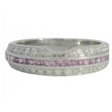 14kt Gold Natural Pink Sapphire & Diamond Band