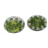 Oval 2.00 ct Genuine Green Peridot Stud Earrings