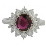 Platinum 1.82 ct Natural Ruby & VS Diamond Ring