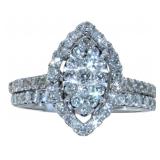 10kt Gold Marquise Cut 1.00 ct Diamond Bridal Set