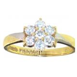 18k Gold/Plat 1/2ct Natural Brilliant Diamond Ring
