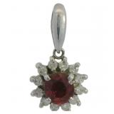Platinum 3/5 ct Natural Ruby & Diamond Pendant