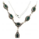 Marquise Cut 5.75 ct Natural Emerald Necklace