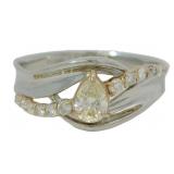 Platinum & 18k Gold .31ct Natural Diamond Ring