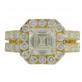 14kt Gold 2.99 ct Asscher Cut VS Lab Diamond Ring