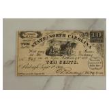 1866 10 Cent State of North Carolina Treasury Note