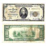 1929 $20 Federal Reserve Kansas City Bank Note