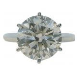 14kt Gold 3.83 ct Round Lab Diamond Solitaire Ring