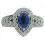 Brilliant 2.23 ct Pear Lab Sapphire & Diamond Ring