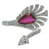 Platinum 1.84 ct Natural GIA Ruby & Diamond Ring