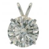 14k Gold 4.13 ct Round VS Lab Diamond Pendant