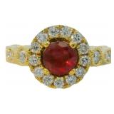 Round 2.13 ct Ruby & Diamond Designer Ring