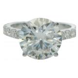 14kt Gold 4.23 ct Round Lab Diamond Ring