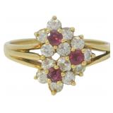 18kt Gold 3/4 ct Natural Ruby & Diamond Ring