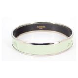 HERMES Stagecoach Mint Green Bangle Bracelet