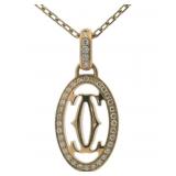 Cartier 18k Gold Double C Natural Diamond Necklace