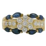 18k Gold 1.36 ct Natural Sapphire & Diamond Ring