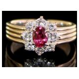 Platinum 1.08 ct Natural Ruby & VS Diamond Ring