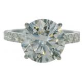 14kt Gold 4.36 ct Round Lab Diamond Ring