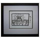 Untitled Dog Print Framed Giclee by Keith Haring