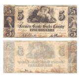 1841 $5 Farmers Bank of Bucks Note