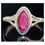 Natural Vintage Style Marquise Ruby Ring
