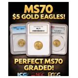 MS70 Certified American Eagle $5.00 Gold Coin