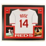 Autographed Pete Rose Custom Framed Jersey